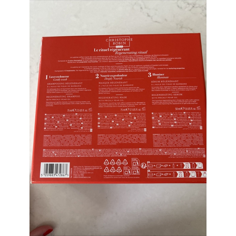Christophe Robin Regenerating Ritual Gift Box Set 3 Piece Shampoo Mask Serum - Picture 3 of 4